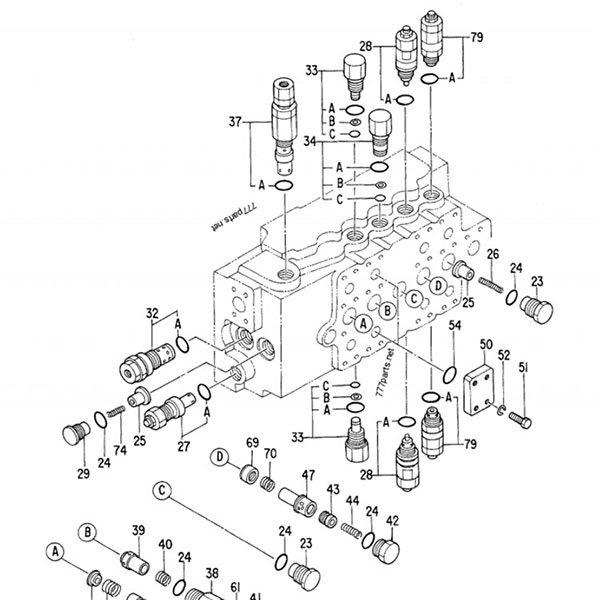 Hitachi EX300-2 hidraulinis valdymo vožtuvas 4314749